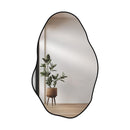 Espelho Orgânico Pedra 80x50cm Design Moderno com Moldura em Couro para Decoração Sofisticada (Preto)