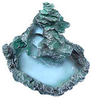 Fonte agua cascata média esverdeada em resina 01023