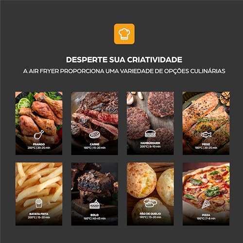 Fritadeira Elétrica WAP Air Fryer Grand Family 5,2L - Preto e Cinza