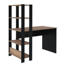 Escrivaninha com Estante Lateral MATCH cor Preto/Pinho - Artely