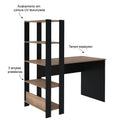 Escrivaninha com Estante Lateral MATCH cor Preto/Pinho - Artely