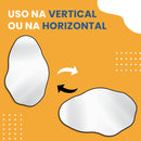 Espelho Orgânico Pedra 80x50cm Design Moderno com Moldura em Couro para Decoração Sofisticada (Preto)