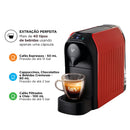 Cafeteira Espresso Três, Passione, Vermelha, 127V, 3 Corações