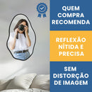 Espelho Orgânico Pedra 80x50cm Design Moderno com Moldura em Couro para Decoração Sofisticada (Preto)