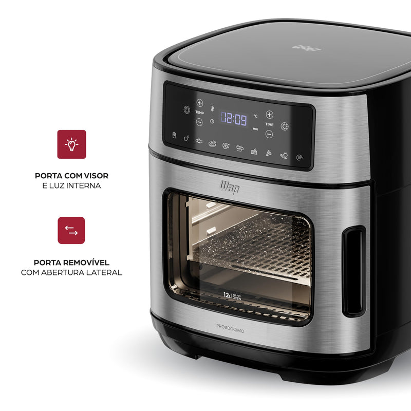 Fritadeira Elétrica WAP Air Fryer Oven Digital 12L - Preto e Cinza